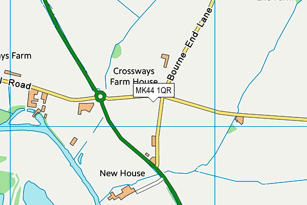 MK44 1QR map - OS VectorMap District (Ordnance Survey)