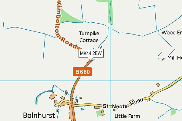 MK44 2EW map - OS VectorMap District (Ordnance Survey)