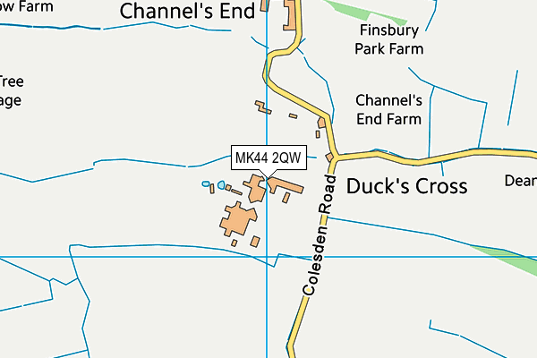 MK44 2QW map - OS VectorMap District (Ordnance Survey)