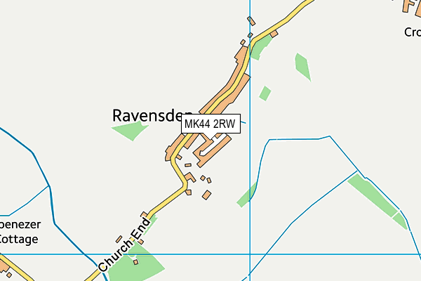 MK44 2RW map - OS VectorMap District (Ordnance Survey)