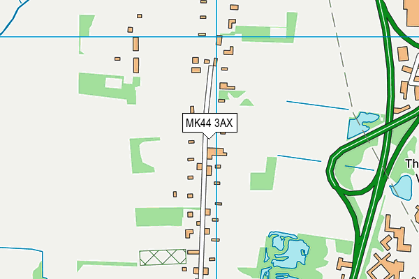 MK44 3AX map - OS VectorMap District (Ordnance Survey)