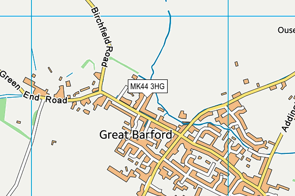 MK44 3HG map - OS VectorMap District (Ordnance Survey)