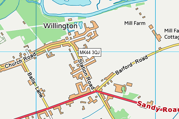 MK44 3QJ map - OS VectorMap District (Ordnance Survey)