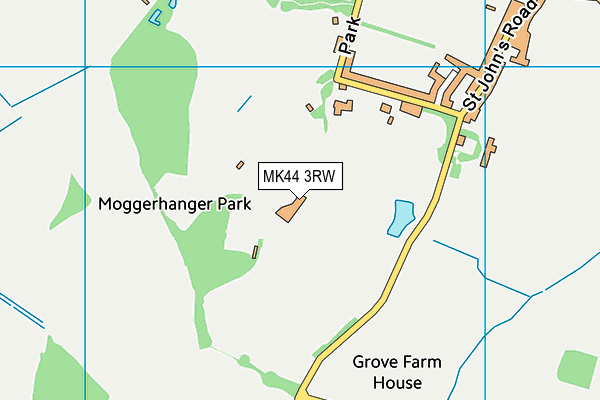 MK44 3RW map - OS VectorMap District (Ordnance Survey)