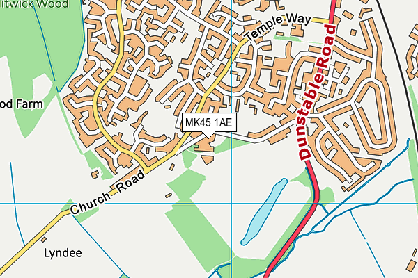 MK45 1AE map - OS VectorMap District (Ordnance Survey) MK45 1AE map - OS VectorMap District (Ordnance Survey)