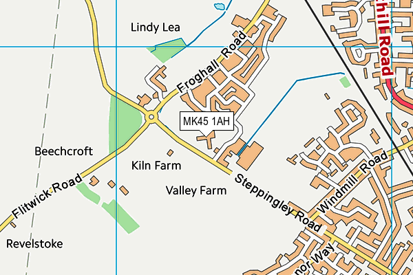 MK45 1AH map - OS VectorMap District (Ordnance Survey) MK45 1AH map - OS VectorMap District (Ordnance Survey)