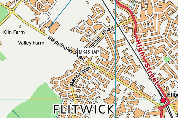 MK45 1AP map - OS VectorMap District (Ordnance Survey) MK45 1AP map - OS VectorMap District (Ordnance Survey)