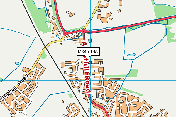MK45 1BA map - OS VectorMap District (Ordnance Survey)