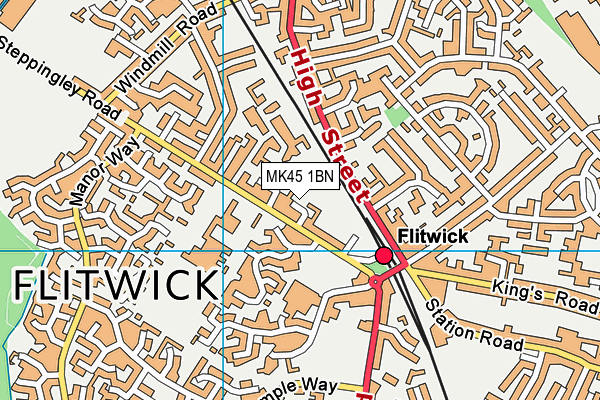 MK45 1BN map - OS VectorMap District (Ordnance Survey) MK45 1BN map - OS VectorMap District (Ordnance Survey)