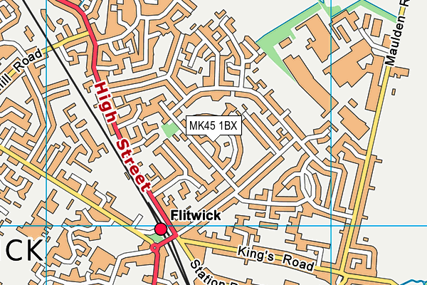 MK45 1BX map - OS VectorMap District (Ordnance Survey) MK45 1BX map - OS VectorMap District (Ordnance Survey)