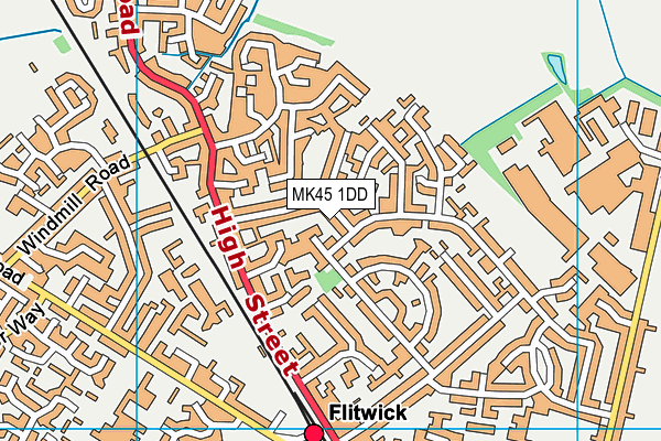 MK45 1DD map - OS VectorMap District (Ordnance Survey) MK45 1DD map - OS VectorMap District (Ordnance Survey)