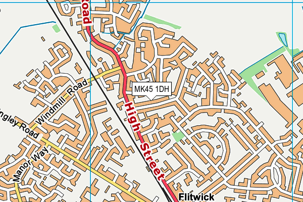 MK45 1DH map - OS VectorMap District (Ordnance Survey)