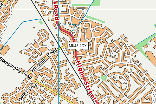 MK45 1DX map - OS VectorMap District (Ordnance Survey)