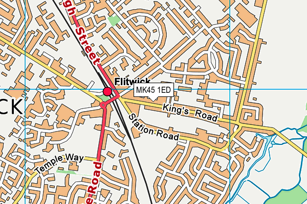 MK45 1ED map - OS VectorMap District (Ordnance Survey) MK45 1ED map - OS VectorMap District (Ordnance Survey)