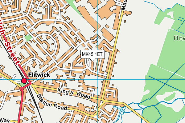 MK45 1ET map - OS VectorMap District (Ordnance Survey) MK45 1ET map - OS VectorMap District (Ordnance Survey)