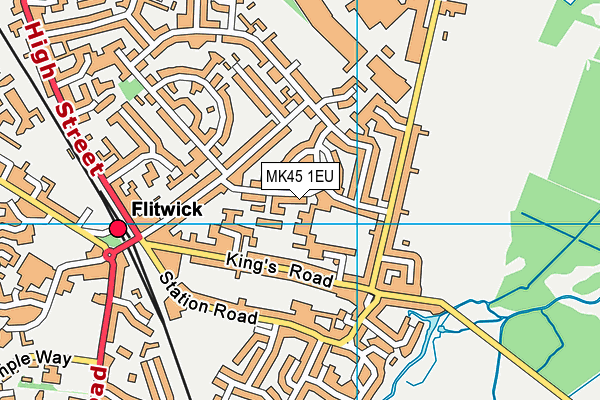 MK45 1EU map - OS VectorMap District (Ordnance Survey)