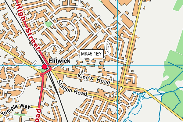 MK45 1EY map - OS VectorMap District (Ordnance Survey)