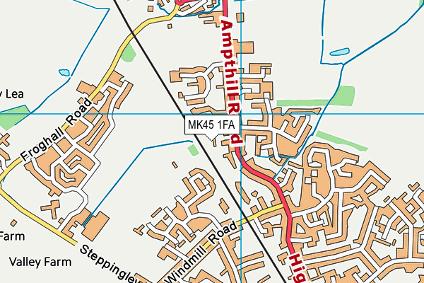 MK45 1FA map - OS VectorMap District (Ordnance Survey) MK45 1FA map - OS VectorMap District (Ordnance Survey)
