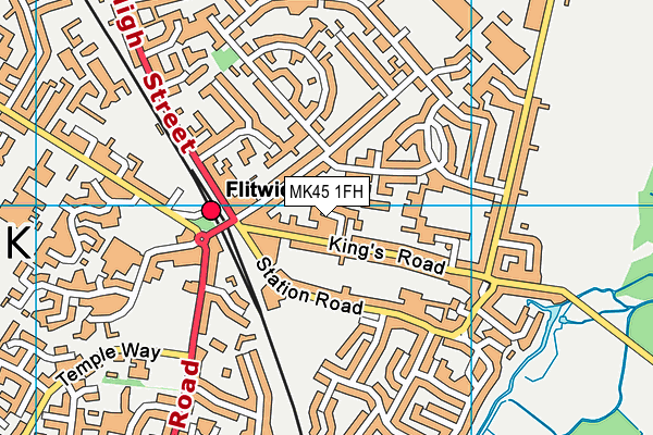 MK45 1FH map - OS VectorMap District (Ordnance Survey)