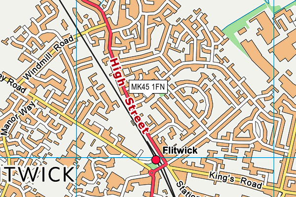MK45 1FN map - OS VectorMap District (Ordnance Survey) MK45 1FN map - OS VectorMap District (Ordnance Survey)