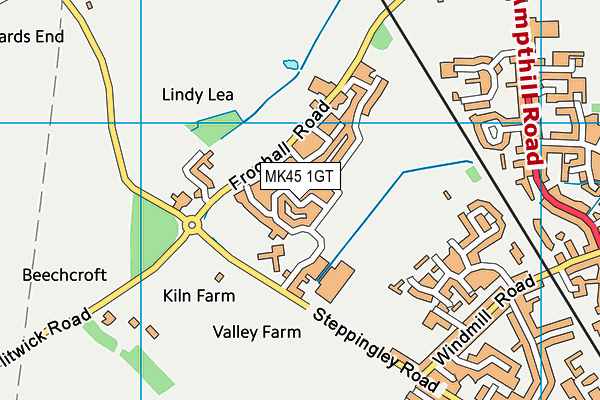MK45 1GT map - OS VectorMap District (Ordnance Survey) MK45 1GT map - OS VectorMap District (Ordnance Survey)