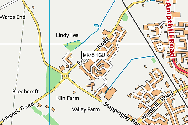 MK45 1GU map - OS VectorMap District (Ordnance Survey) MK45 1GU map - OS VectorMap District (Ordnance Survey)