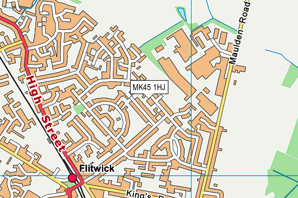 MK45 1HJ map - OS VectorMap District (Ordnance Survey)