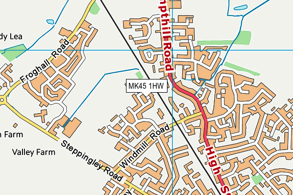 MK45 1HW map - OS VectorMap District (Ordnance Survey) MK45 1HW map - OS VectorMap District (Ordnance Survey)