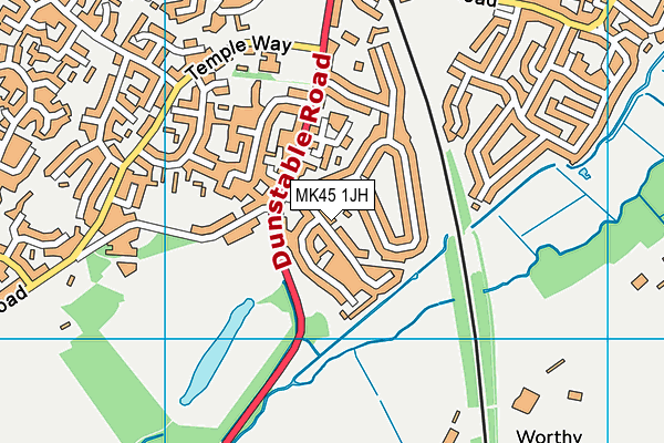 MK45 1JH map - OS VectorMap District (Ordnance Survey)