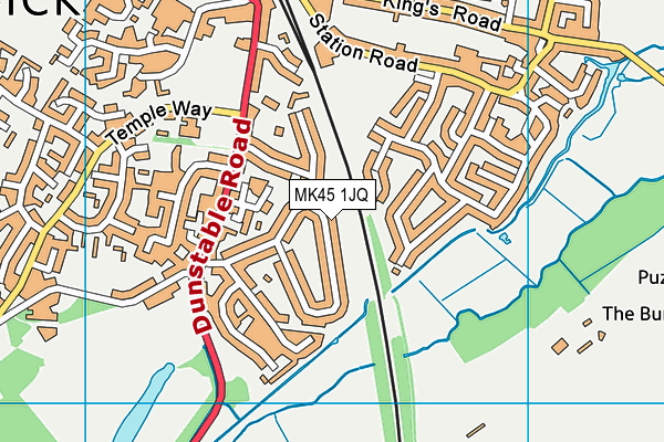 MK45 1JQ map - OS VectorMap District (Ordnance Survey) MK45 1JQ map - OS VectorMap District (Ordnance Survey)