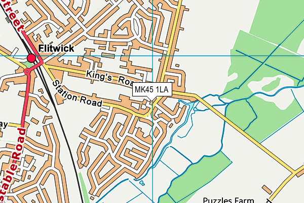 MK45 1LA map - OS VectorMap District (Ordnance Survey) MK45 1LA map - OS VectorMap District (Ordnance Survey)
