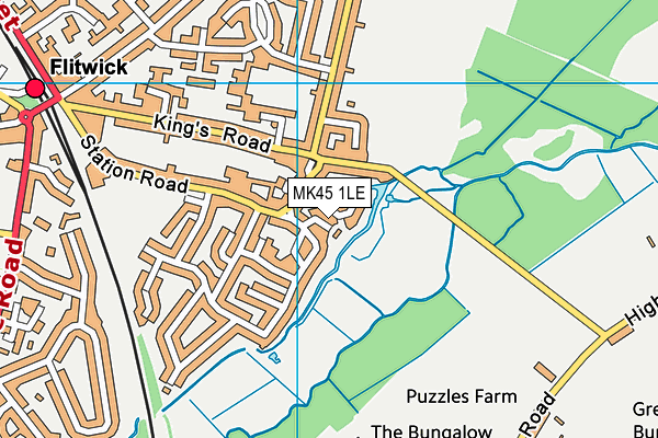 MK45 1LE map - OS VectorMap District (Ordnance Survey) MK45 1LE map - OS VectorMap District (Ordnance Survey)