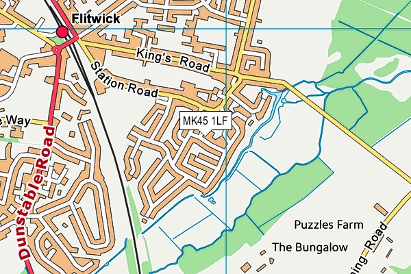 MK45 1LF map - OS VectorMap District (Ordnance Survey)