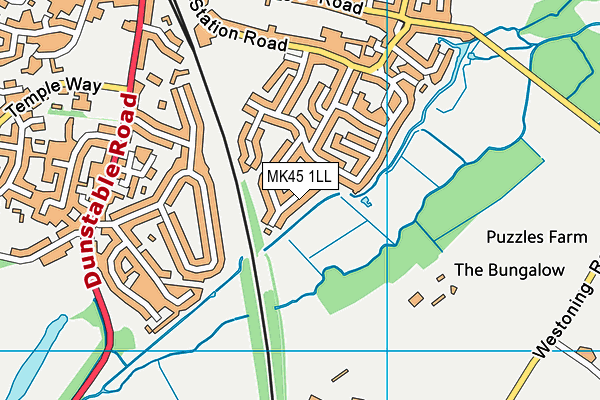 MK45 1LL map - OS VectorMap District (Ordnance Survey) MK45 1LL map - OS VectorMap District (Ordnance Survey)