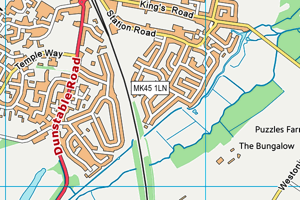MK45 1LN map - OS VectorMap District (Ordnance Survey) MK45 1LN map - OS VectorMap District (Ordnance Survey)