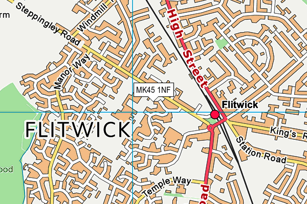 MK45 1NF map - OS VectorMap District (Ordnance Survey)