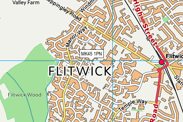 MK45 1PN map - OS VectorMap District (Ordnance Survey) MK45 1PN map - OS VectorMap District (Ordnance Survey)