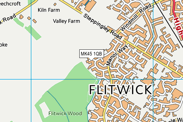 MK45 1QB map - OS VectorMap District (Ordnance Survey) MK45 1QB map - OS VectorMap District (Ordnance Survey)