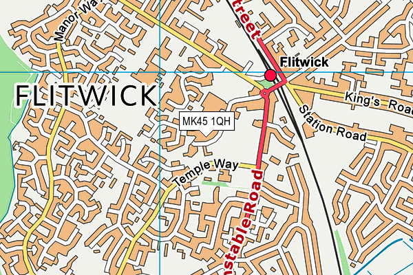 MK45 1QH map - OS VectorMap District (Ordnance Survey)