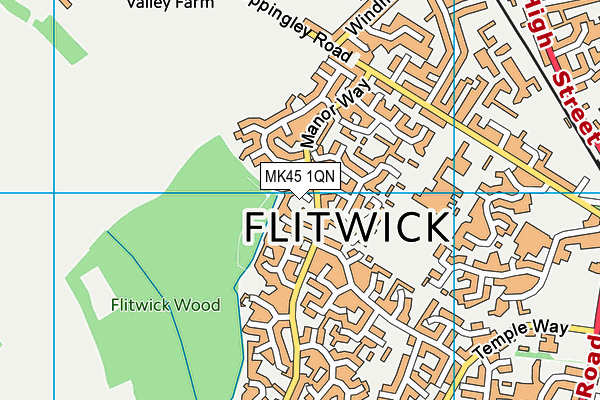 MK45 1QN map - OS VectorMap District (Ordnance Survey) MK45 1QN map - OS VectorMap District (Ordnance Survey)
