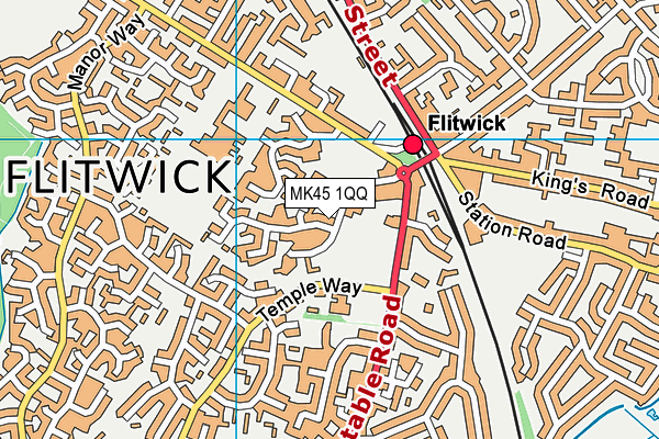 MK45 1QQ map - OS VectorMap District (Ordnance Survey) MK45 1QQ map - OS VectorMap District (Ordnance Survey)