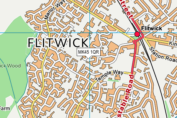 MK45 1QR map - OS VectorMap District (Ordnance Survey) MK45 1QR map - OS VectorMap District (Ordnance Survey)