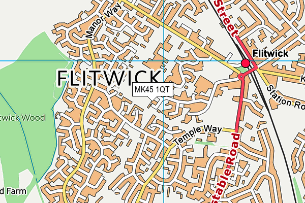 MK45 1QT map - OS VectorMap District (Ordnance Survey) MK45 1QT map - OS VectorMap District (Ordnance Survey)