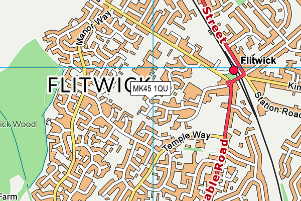 MK45 1QU map - OS VectorMap District (Ordnance Survey) MK45 1QU map - OS VectorMap District (Ordnance Survey)
