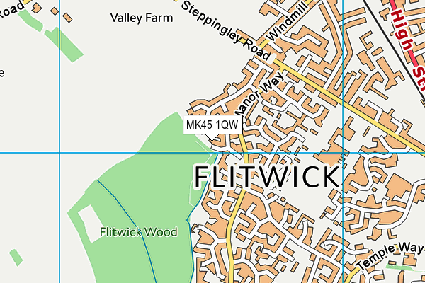 MK45 1QW map - OS VectorMap District (Ordnance Survey) MK45 1QW map - OS VectorMap District (Ordnance Survey)
