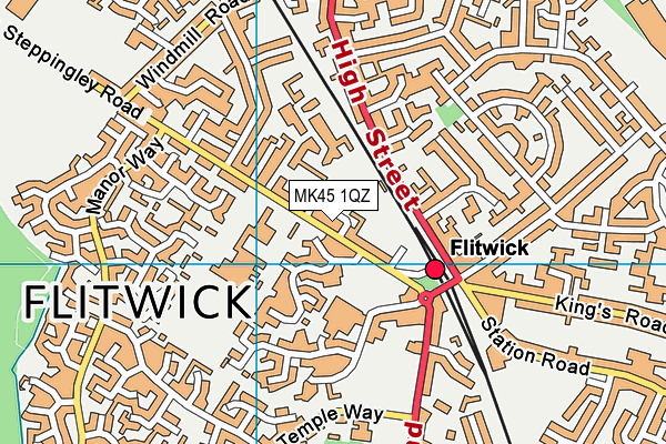 MK45 1QZ map - OS VectorMap District (Ordnance Survey)