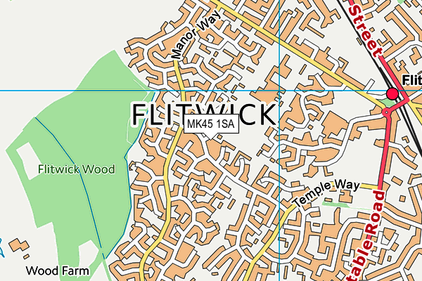 MK45 1SA map - OS VectorMap District (Ordnance Survey) MK45 1SA map - OS VectorMap District (Ordnance Survey)