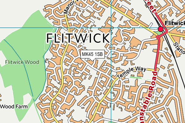 MK45 1SB map - OS VectorMap District (Ordnance Survey) MK45 1SB map - OS VectorMap District (Ordnance Survey)