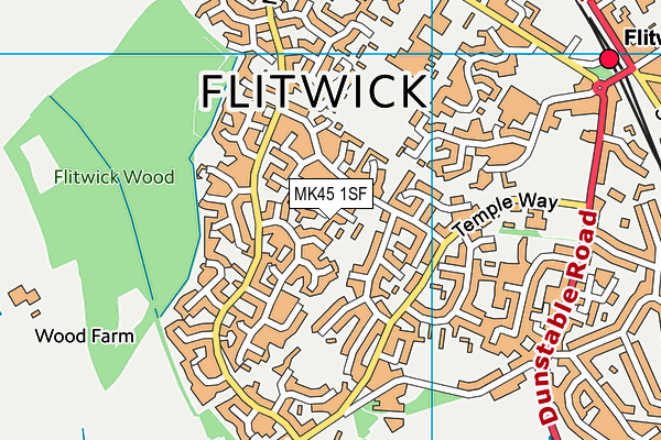 MK45 1SF map - OS VectorMap District (Ordnance Survey)