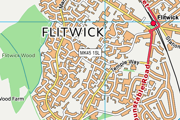 MK45 1SL map - OS VectorMap District (Ordnance Survey) MK45 1SL map - OS VectorMap District (Ordnance Survey)